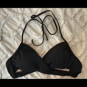 PINK Black Criss Cross Bikini Top